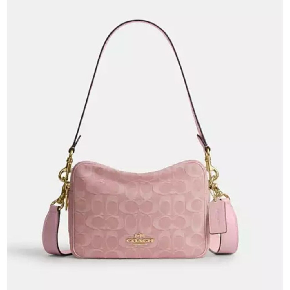 Coach Outlet Large Carey Crossbody - Signature Pink Denim - NWT